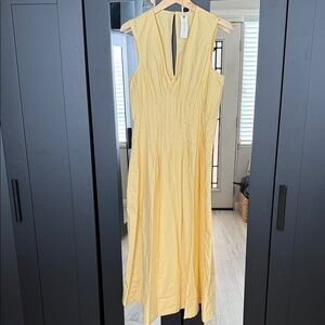 Maeve The Hailey Sleeveless V-Neck Pintuck Midi Dress size S